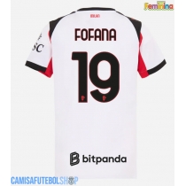 Camisa de time de futebol AC Milan Youssouf Fofana #19 Replicas 2º Equipamento Feminina 2025-26 Manga Curta